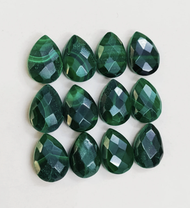 Cabujón de piedras preciosas cortadas en forma de pera malaquita AAA + para hacer piedras preciosas sueltas hechas a mano de malaquita de pera Natural - Product Image 3