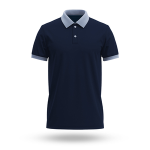 High Quality Mens Solid Polo T-<b>Shirt</b> with Contrast Collar Custom <b>Short</b> <b>Sleeve</b> Summer Design OEM Manufacturer Wholesale Supply - Product Image 2