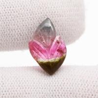 Feuille de tourmaline naturelle faite à la main sculpture pierre précieuse en vrac multicolore pierre de bijoux semi-précieuse