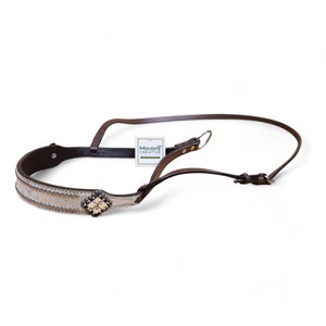 Sangle de nez en cuir de vachette premium, finition délavée à l'acide, quincaillerie en acier inoxydable pour l'équitation western, sangle de 1 mètre - Product Image 2