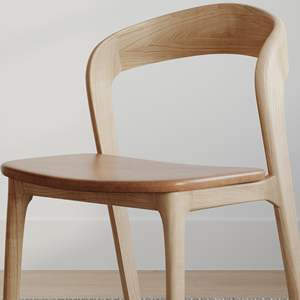 เก้าอี้รับประทานอาหารไม้ sungkai ที่ทันสมัยพร้อมพื้นผิวหนังธรรมชาติสำหรับบ้านและร้านอาหารสำหรับใช้ในโรงแรมหรืออพาร์ตเมนต์ - Product Image 2