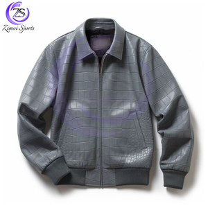Grey Solid Urban Fashion Custom Logo Accepted Comfortable Fit Smooth Surface Finish Textured Leather <b>Jackets</b> BY Zimvi Sports - Product Image 1
