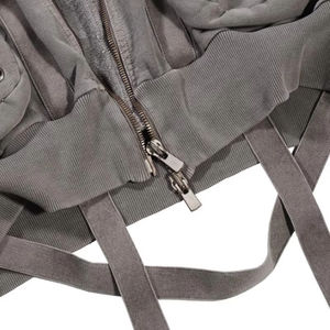เสื้อฮู้ดดี้ผู้ชายคุณภาพสูงสำหรับฤดูหนาว ผ้าแคนวาส 100% ผ่านกระบวนการฟอกสีแบบ Acid Wash ทรงซิปเต็มตัว บริการ OEM - Product Image 4