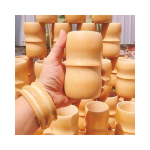 Tasse en bambou naturel avec/sans poignées, non toxique, artisanale, écologique, de haute qualité, style classique, cadeau d'affaires - Product Image 1