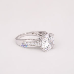 D Color VVS 5ct redondo laboratorio cultivado joyería diamante 925 Anillos de Compromiso de plata esterlina para mujeres al por mayor - Product Image 3