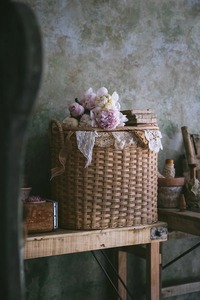 Handwoven Handmade Eco-Friendly Nesting Storage <b>Hamper</b> Oval Storage <b>Baskets</b> Natural Rattan Modern Multifunction Artex Green - Product Image 5