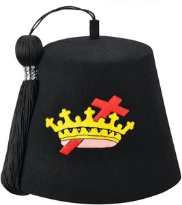 หมวกเสื้อคลุมเสื้อผ้าเมสันทําเอง Fez Shriner หมวกเสื้อคลุมเสื้อผ้าเมสันทําเอง Fez หมวกสําหรับขาย - Product Image 1
