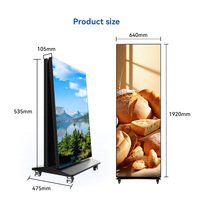 Pantalla LED Plegable Portátil para Carteles, Pantalla a Todo Color HD P2.5, Control por WiFi y USB, Panel de Señalización Digital Delgado