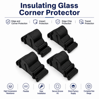 Protectores de Esquinas y Bordes de Vidrio de Plástico Negro para el Transporte y Almacenamiento de Vidrio Aislante, Protectores Flexibles