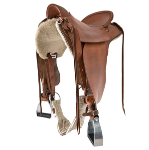 Prix de gros Dernière selle d'équitation Western portable Selle de plaisir en cuir lisse Selles de tapis d'équitation - Product Image 4
