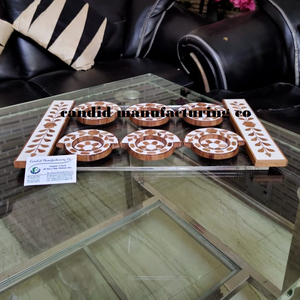 ถาดรองแก้วหกชิ้นสี่เหลี่ยมสำหรับชากาแฟโรงแรมเสิร์ฟในบ้านถาดไม้อะคริลิกขนาดสั่งทำ - Product Image 2