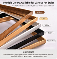 Peinture sur toile abstraite de luxe avec paysage de montagne et lac, dorure à la feuille d'or, noir et beige, à suspendre, couleur de cadre personnalisable pour