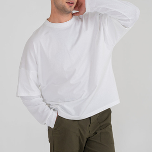 Venta al por mayor de camisetas de manga larga con cuello redondo para hombre con estampado de diseño personalizado 100% tejido de punto de algodón - Product Image 5