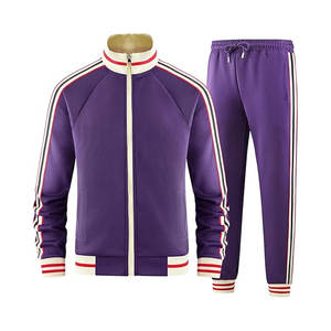 Conjunto de chándal con estampado liso y cremallera completa de talla grande para hombre, sudadera activa de manga larga, pantalones transpirables, ligeros, 2 piezas de entrenamiento - Product Image 2