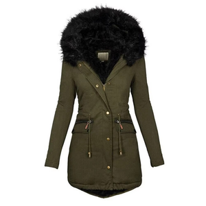 <b>Women</b> Wool Long <b>Women's</b> <b>Coats</b> Female Winter Cheap Slim Warm <b>Puffer</b> <b>Coat</b> With <b>Fur</b> <b>Hood</b> <b>Women</b> Medium Long Cotton-Padded <b>Coats</b> - Product Image 4