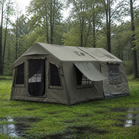 Tente de fête gonflable professionnelle robuste 8+8 en coton, structure pneumatique étanche, extension modulaire, porte transparente en TPU, quatre saisons
