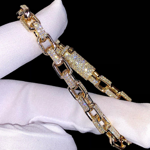 Tout nouveau bijou glacé de haute qualité diamant glacé Hip Hop 10mm de large Vvs Moissanite 925 argent Miami cadeau cubain - Product Image 4