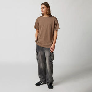 Camiseta de algodón en blanco liso con bordado y estampado de logotipo personalizado supersuave duradero con ajuste relajado y hombros caídos - Product Image 3