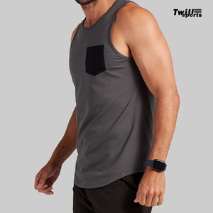Débardeur de sport pour homme 2026 de haute qualité, style décontracté, coupe musclée, taille XL, avec poche avant, imprimé, tricoté, respirant - Product Image 6