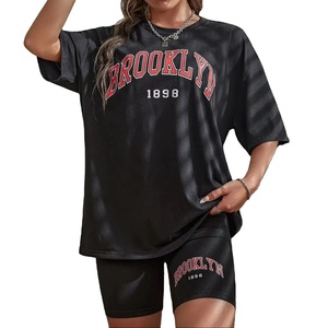 Elegante 100% algodón transpirable conjuntos de mujer personalizado Casual 2 piezas conjunto de mujeres de alta calidad 3D impreso pantalones cortos camisa - Product Image 1