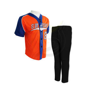 เครื่องแบบเบสบอลสำหรับผู้ชายเสื้อเจอร์ซีย์แบบมีกระดุมพิมพ์ซับลิเมชันตามสั่ง - Product Image 1