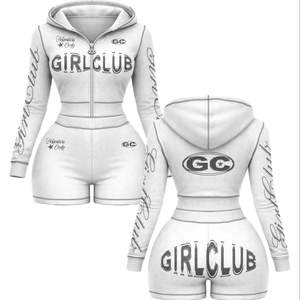 ชุดเซ็ตเสื้อยืดผ้าฝ้ายพรีเมียม 100% และกางเกงขาสั้นผ้าฝ้ายผสมโพลีเอสเตอร์สแปนเด็กซ์ แต่งตะเข็บตัดต่อ พิมพ์โลโก้ตามสั่ง - Product Image 1