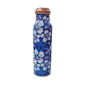 Botella de agua de cobre de calidad estándar con tapa para adultos para uso doméstico y regalos de negocios del fabricante indio - Product Image 2