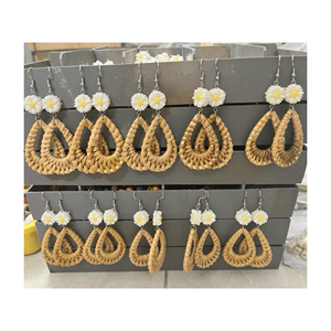 <b>Vintage</b> Handmade Rattan <b>Earring</b> Personality Natural Conch Ethnic Wind Ear Accessories Mannig Trend <b>Earring</b> Accessories Wholesale - Product Image 2