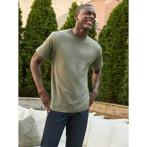 100% algodón pesado camiseta verano color sólido 230 G hombres blanco casual todo-fósforo cuello redondo otoño hombro manga corta - Product Image 5