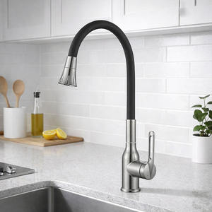 <span class=keywords><strong>Robinet</strong></span> de cuisine gris anthracite en acier inoxydable 304 avec poignée ajourée, <span class=keywords><strong>flexible</strong></span> en silicone, tête de pulvérisation ABS et cartouche céramique - Product Image 3