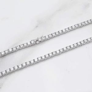 <b>Tennis</b> <b>Necklace</b> Round Cut Moissanite Diamond 925 <b>Sterling</b> <b>Silver</b> for Women Wedding Gift - Product Image 4