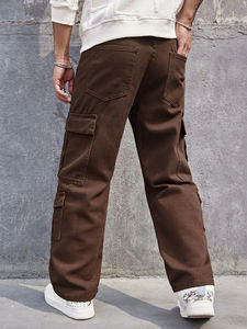 Cargo Pants With Six Pockets for Men With Solid Drawstring Waist Sweatpants With Full Customization - Product Image 3
