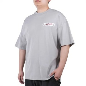 Men's <b>Tshirts</b> Streetwear Custom logo High Quality 100% Cotton Drop Shoulder Blank Heavyweight Crew Neck T-shirts for Men - Product Image 5