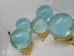 Sphère d'obsidienne aquatique polie, boule de cristal bleue, pierre précieuse, pierre de guérison, méditation, Feng Shui, décoration intérieure, cadeau spirituel pour collectionneur - Product Image 3