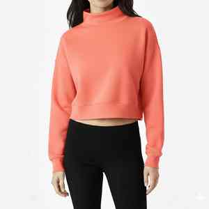 Autumn Winter Solid Color Regular Knitted Casual Boxy Sigma Delta Alpha Mock Neck <b>Long</b> Front Sorority <b>Sweatshirt</b> Women - Product Image 5
