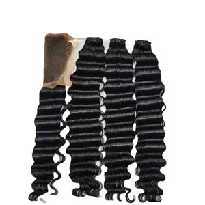 Paquete de cabello de onda profunda de color caliente personalizado muestra gratis de cabello vietnamita crudo solo para proveedores al por mayor - Product Image 1