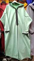 Thobe marocain d'hiver pour homme, à capuche, manches longues, Djellaba, Robe arabe musulmane, plusieurs couleurs, en tissu suédé, chaud, Gandoura, Kaftan