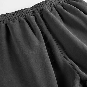 Streetwear pour hommes, pantalons de survêtement en coton éponge légère taille double empilés essentiels, jambes larges droites, logo personnalisé, pantalons de survêtement baggy - Product Image 4