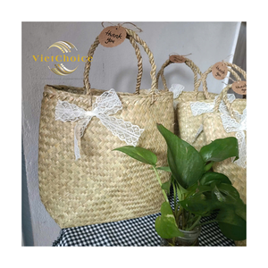 Bolsas de Paja Hechas a Mano con Logotipo Personalizado, Bordado, Colores Personalizados, Moda Femenina, Eventos, las Mejores Promocionales de Vietnam - Product Image 6