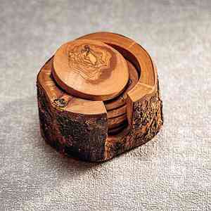 Custom Logo Wooden <b>Coasters</b> Walnut Sheesham Handcrafted High Quality Exporter from India - Product Image 3