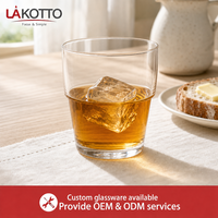 Tasse en verre borosilicate LAKOTTO faite à la main de 260 ml avec motif citron, idéale pour le service de table en restaurant, verrerie en gros, logo personnalisé