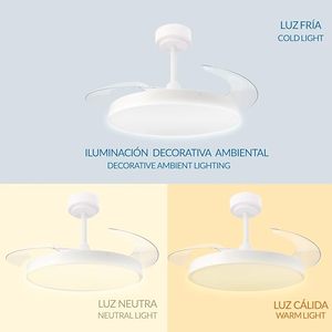 Ventilatore da Soffitto LEDUNI LED 70W 2448LM con Pale Retrattili, Telecomando, Motore DC e Luce Integrata per Soggiorno - Product Image 5