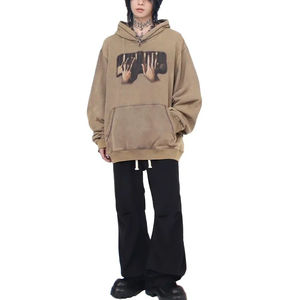 Sweat à capuche en coton éponge doux délavé à l'acide style vintage pour hommes - Product Image 6