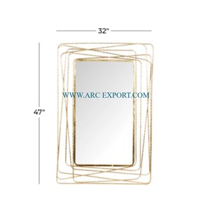 Miroir mural de salle de bain intérieur moderne de luxe à la feuille d'or Miroir mural de qualité supérieure fabriqué à la main - Product Image 4