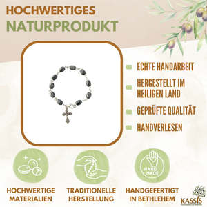 Bracelet avec perles ovales en hématite – Fait main à Bethléem - Product Image 2
