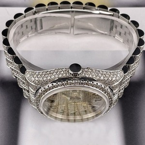 Montre de luxe de qualité supérieure Iced Out Diamond Watch pour unisexe avec cadran en or personnalisé disponible à un prix abordable - Product Image 5