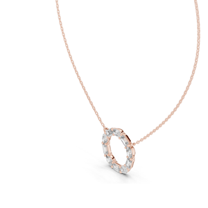 Collier en diamant CVD créé en laboratoire 3 CT VVS-VS EF, diamants ronds et baguette, or 18 carats, 14 carats, or rose, or jaune, or blanc, luxe - Product Image 6