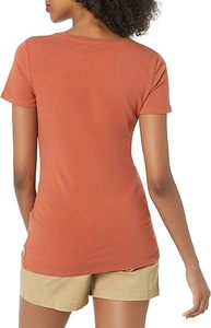 100% coton T-Shirt femme couleur unie col en V couleur unie t-shirt à manches courtes vente en gros femmes - Product Image 2