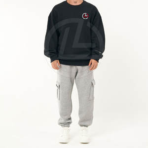 Chándal holgado de gran tamaño para hombre con pantalones de cintura con cordón y diseño de sudadera relajada, chándal informal holgado para hombre - Product Image 1