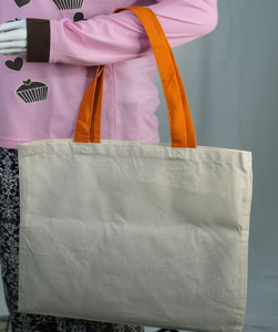 Logo personnalisé imprimé écologique 100% sac fourre-tout en toile de coton biologique poignées en coton recyclé réutilisable conception unique promotionnel - Product Image 3